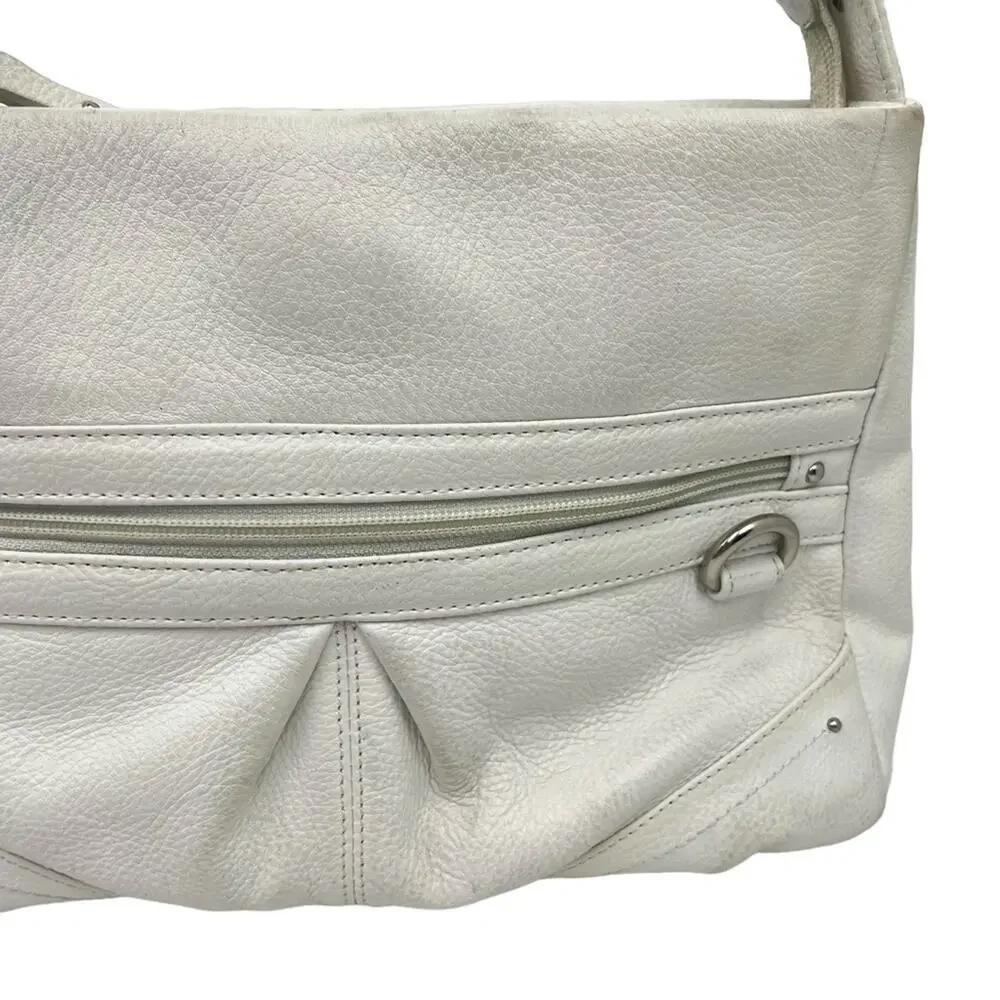STONE & CO MOUNTAIN White Genuine Leather Shoulder Bag Purse Handbag Tote